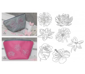 Stickserie - Blumen Line Art